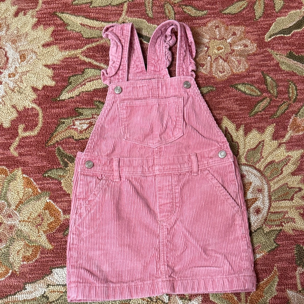 GAP Corduroy Overall Dress with ruffle detail (4T)